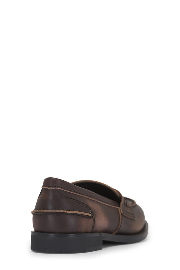 Miu Miu Black Brushed Leather Penny Loafer - view 3
