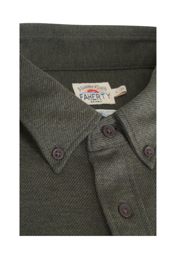 Faherty Brand Coastline Forest Canyon Twill Knit Shirt - view 5