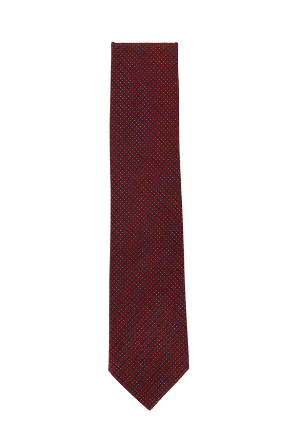 Brioni - Bordeaux Printed Silk Necktie