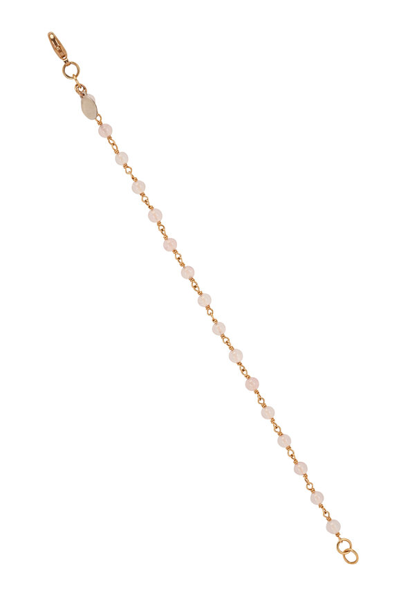 Tina Negri - Roundel Rose Quartz 18K Gold Bracelet