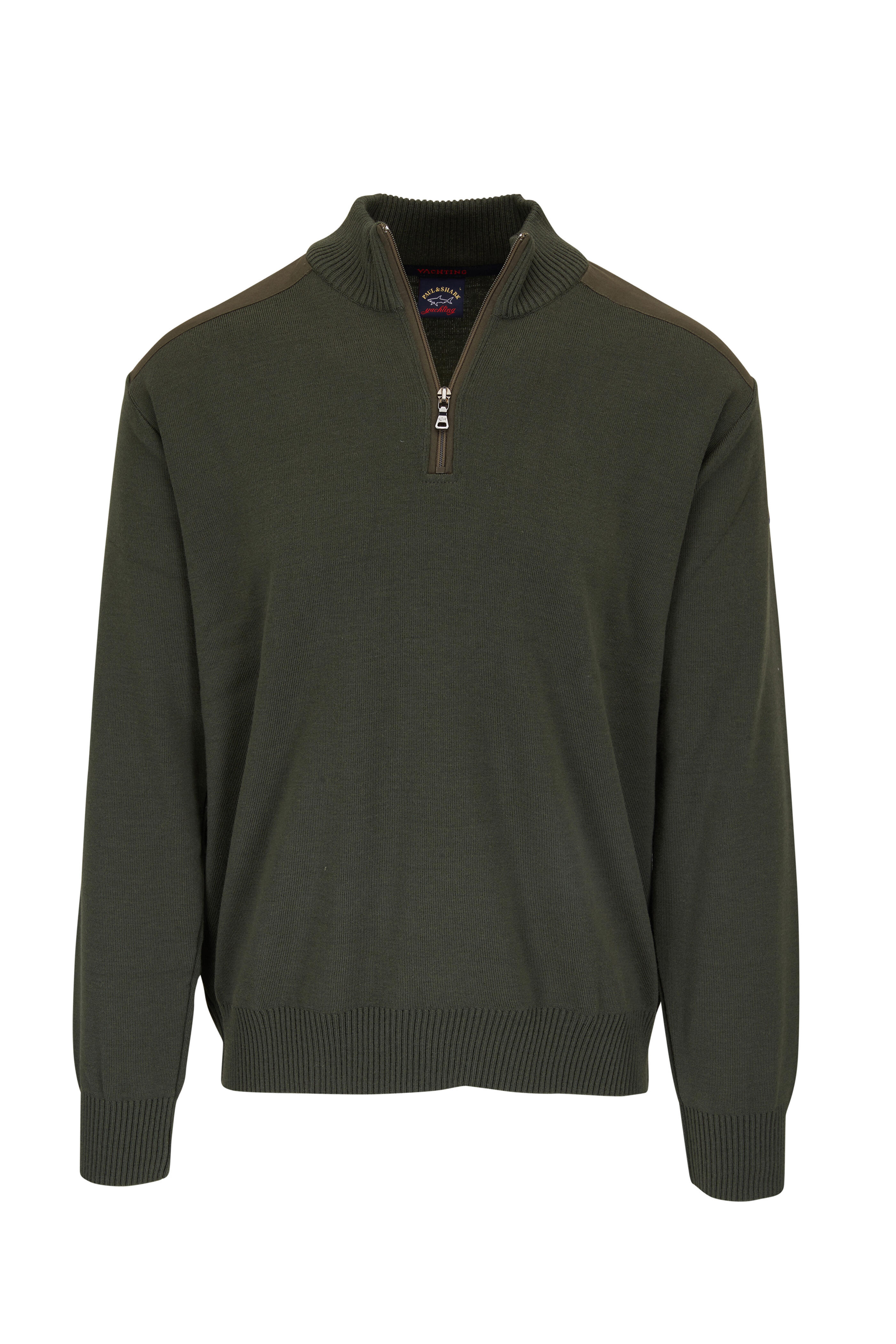 Paul & Shark - Olive Green Quarter Zip Pullover
