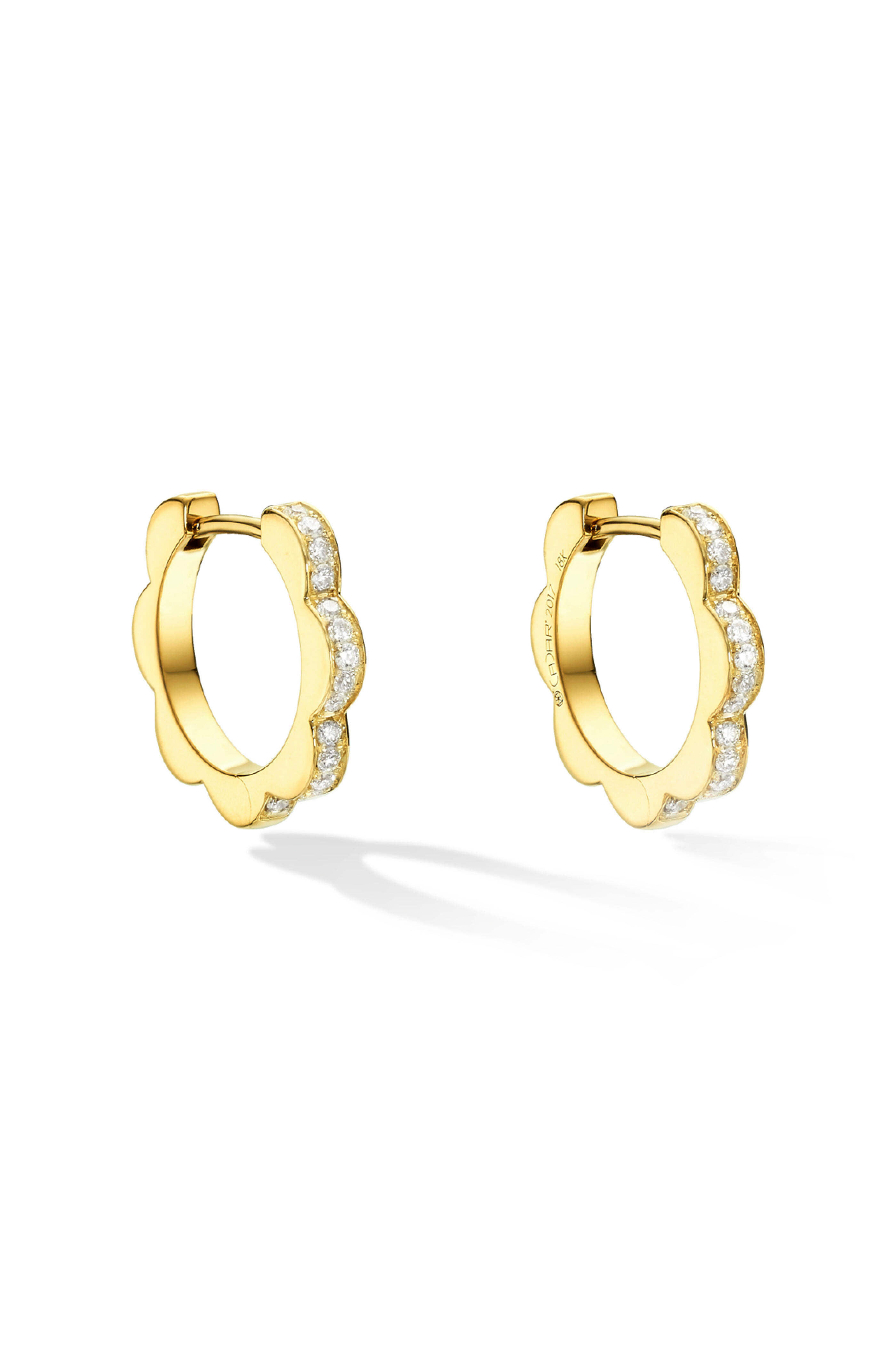 Cadar - 18k Yellow Gold Small Bloom Hoop Earrings