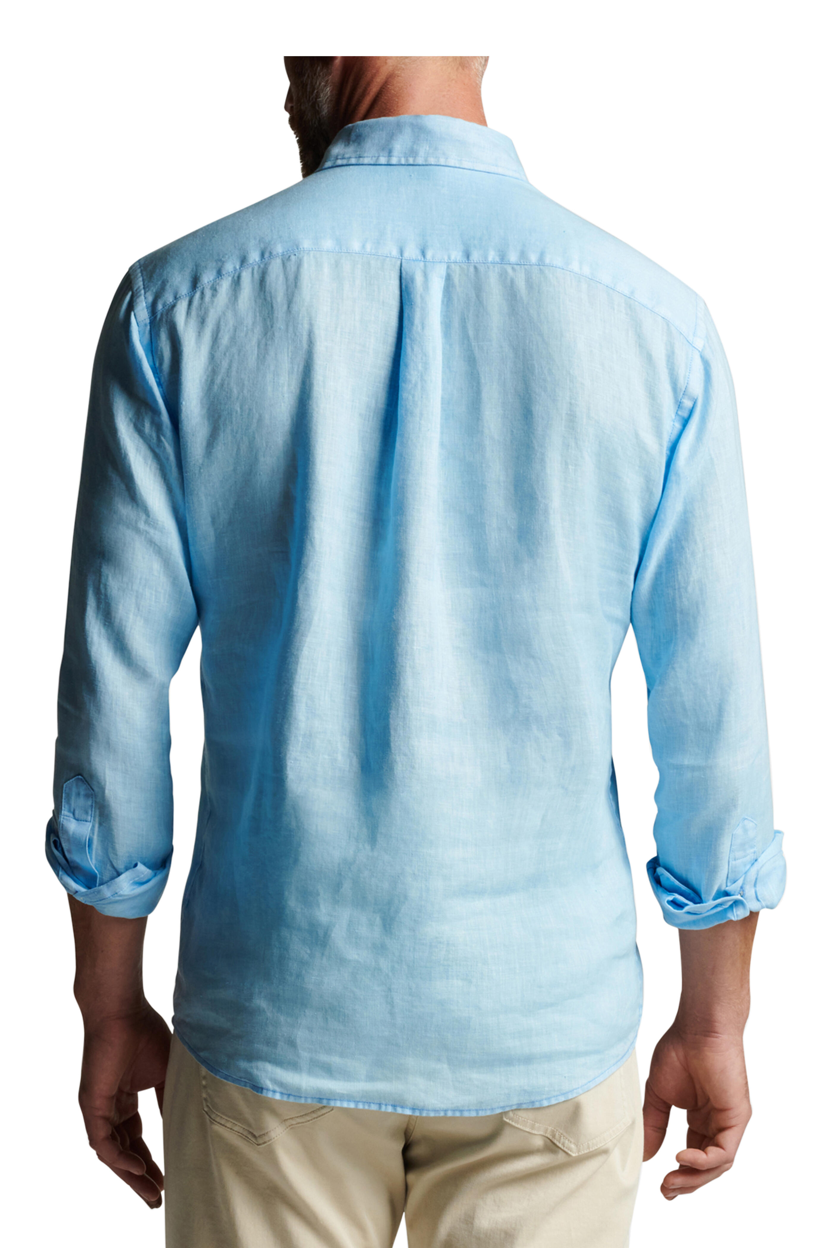 Peter Millar - Coastal Blue Sound Linen Sport Shirt - view 4