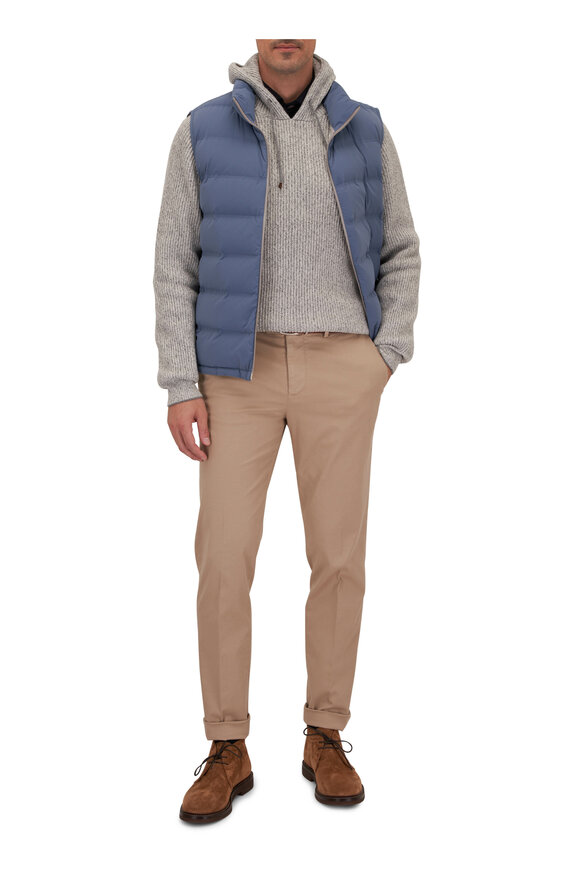 Brunello Cucinelli - Light Blue Quilted Nylon Down Vest 