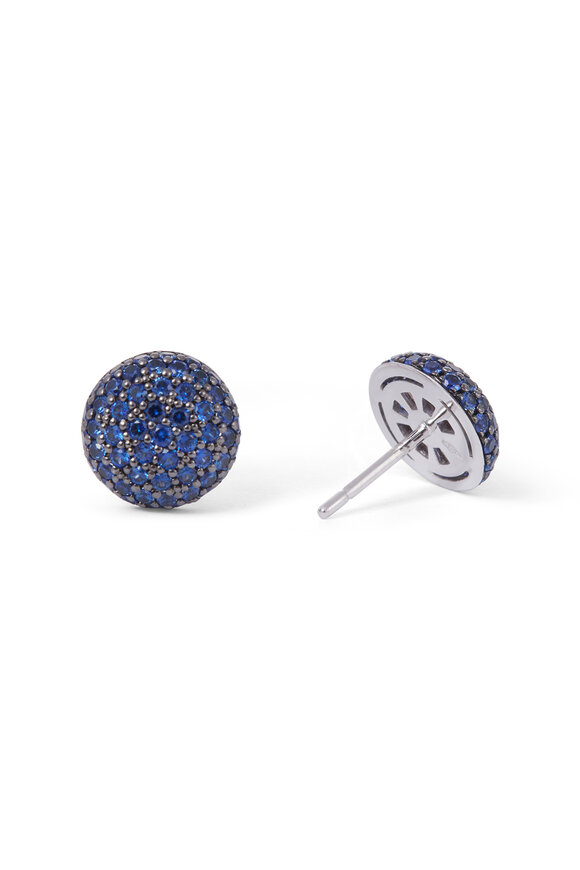 Sidney Garber - Perfect Pavé Sapphire Button Earrings