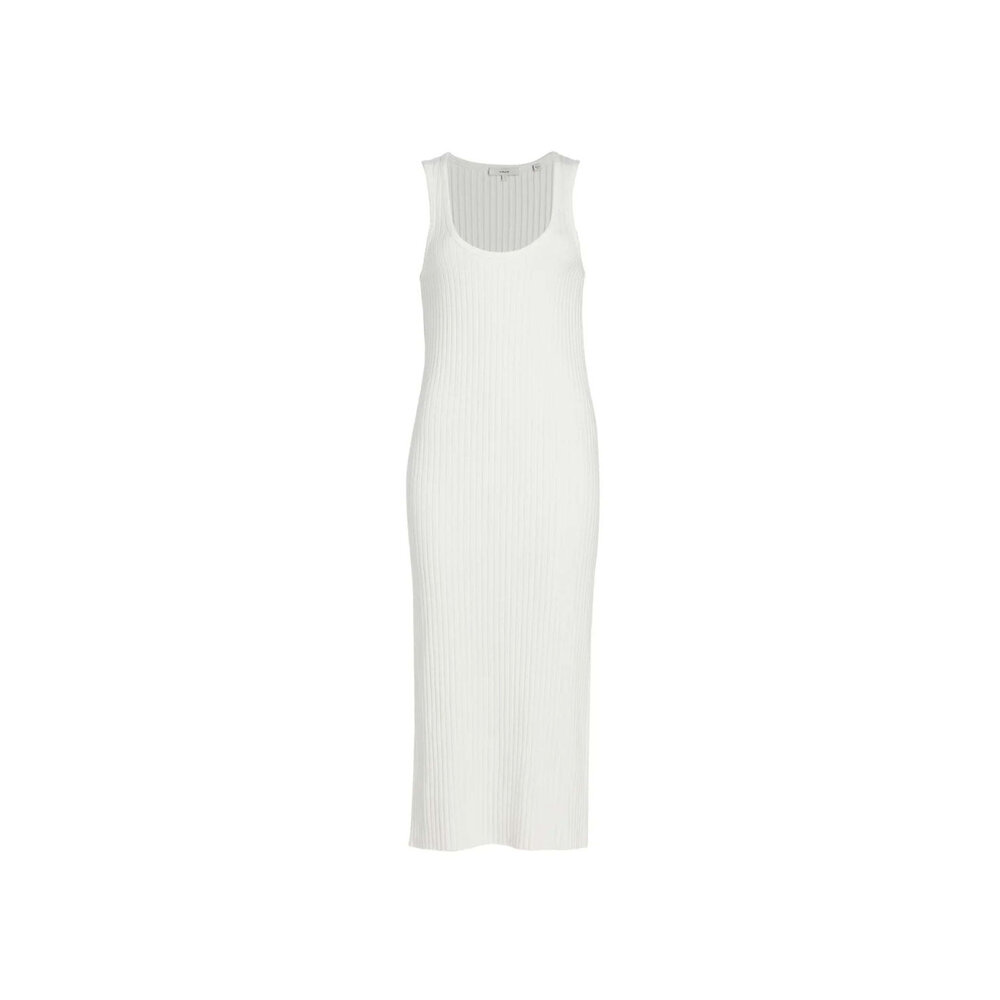 vince rib scoop neck dress $275 Vince Rib Scoop Neck Long Sleeve Knit Dress 3X-Large, HEATHER DARK IVORY