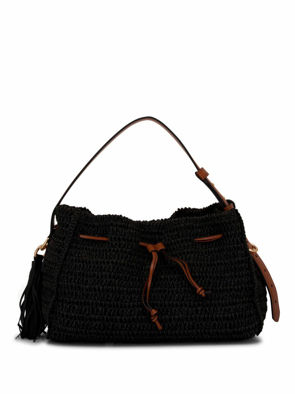Dorothee Schumacher - Pure Black Chic Raffia Shoulder Bag