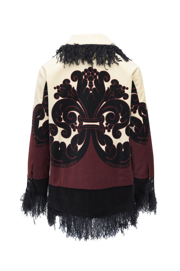 La Double J - Bonanza Neutral Floral Print Fringed Jacket