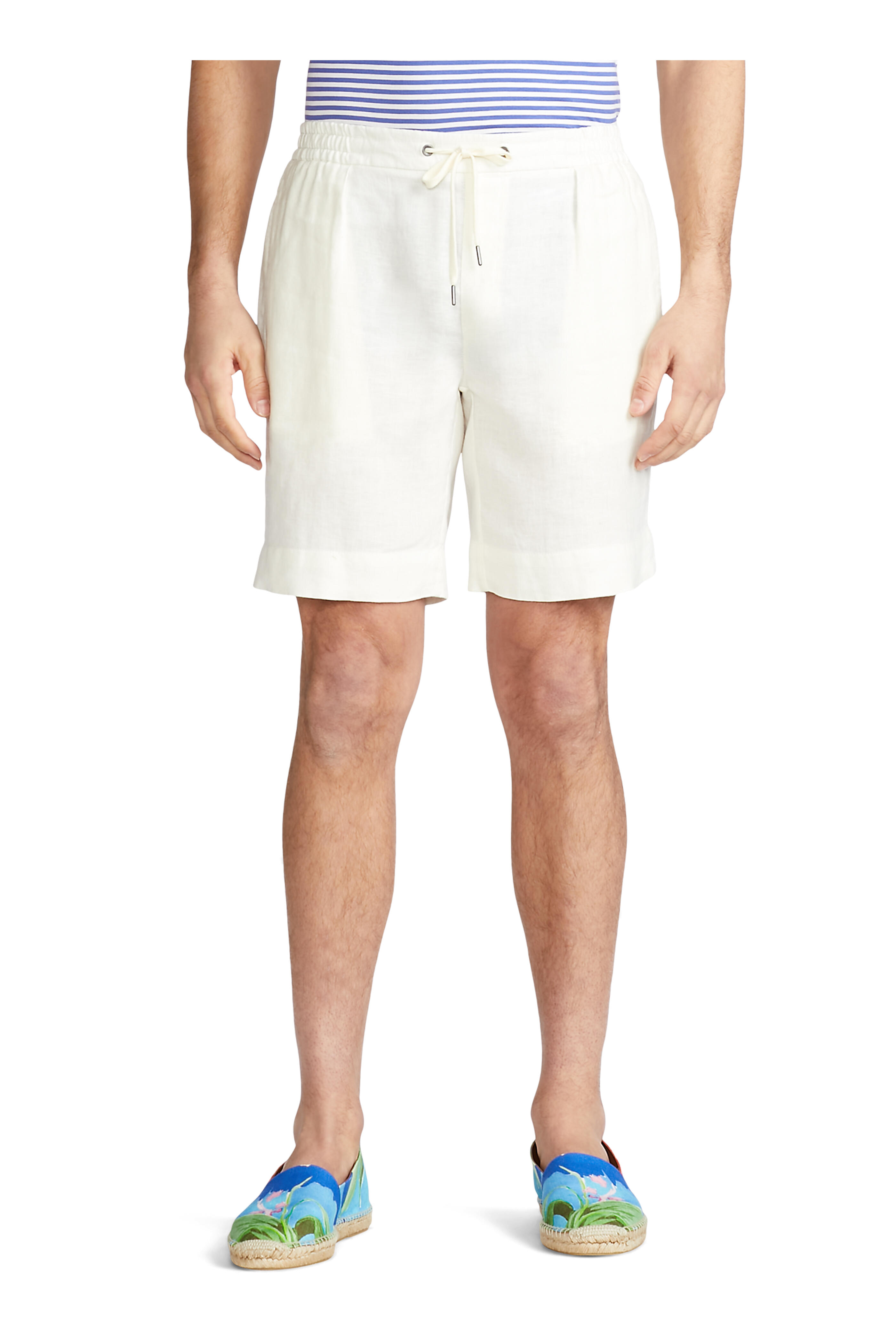 Shops NWT Polo Ralph Lauren Naval White Linen Cotton Straight Fit Shorts Men's Size 36