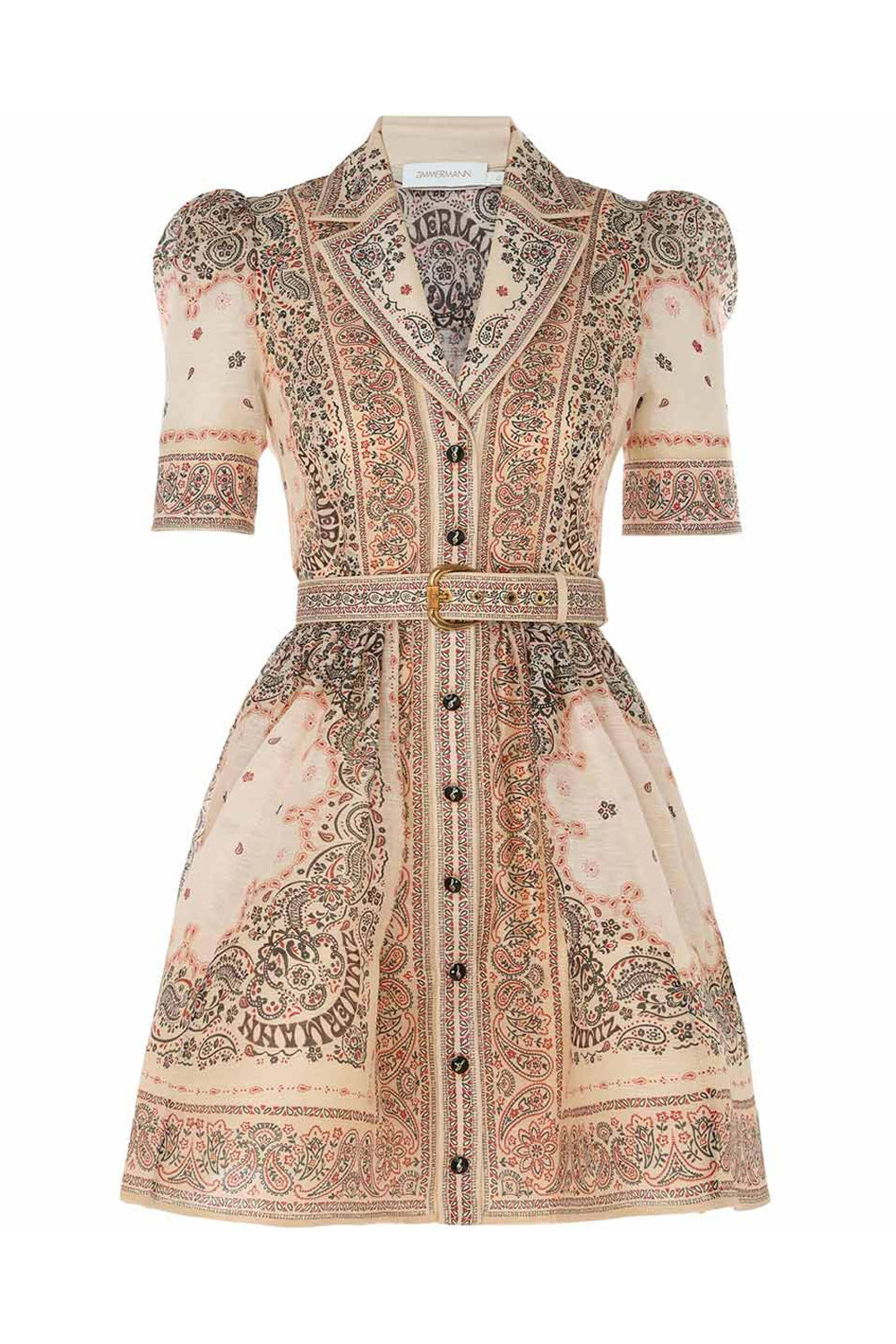 Zimmermann - Cream Bandana Matchmaker Mini Shirt Dress