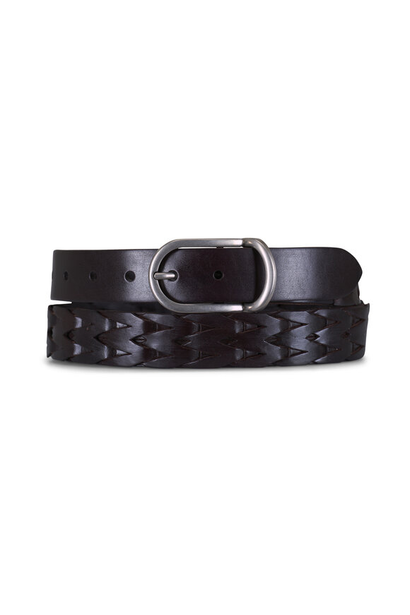 Brunello Cucinelli Brown Braided Leather Belt