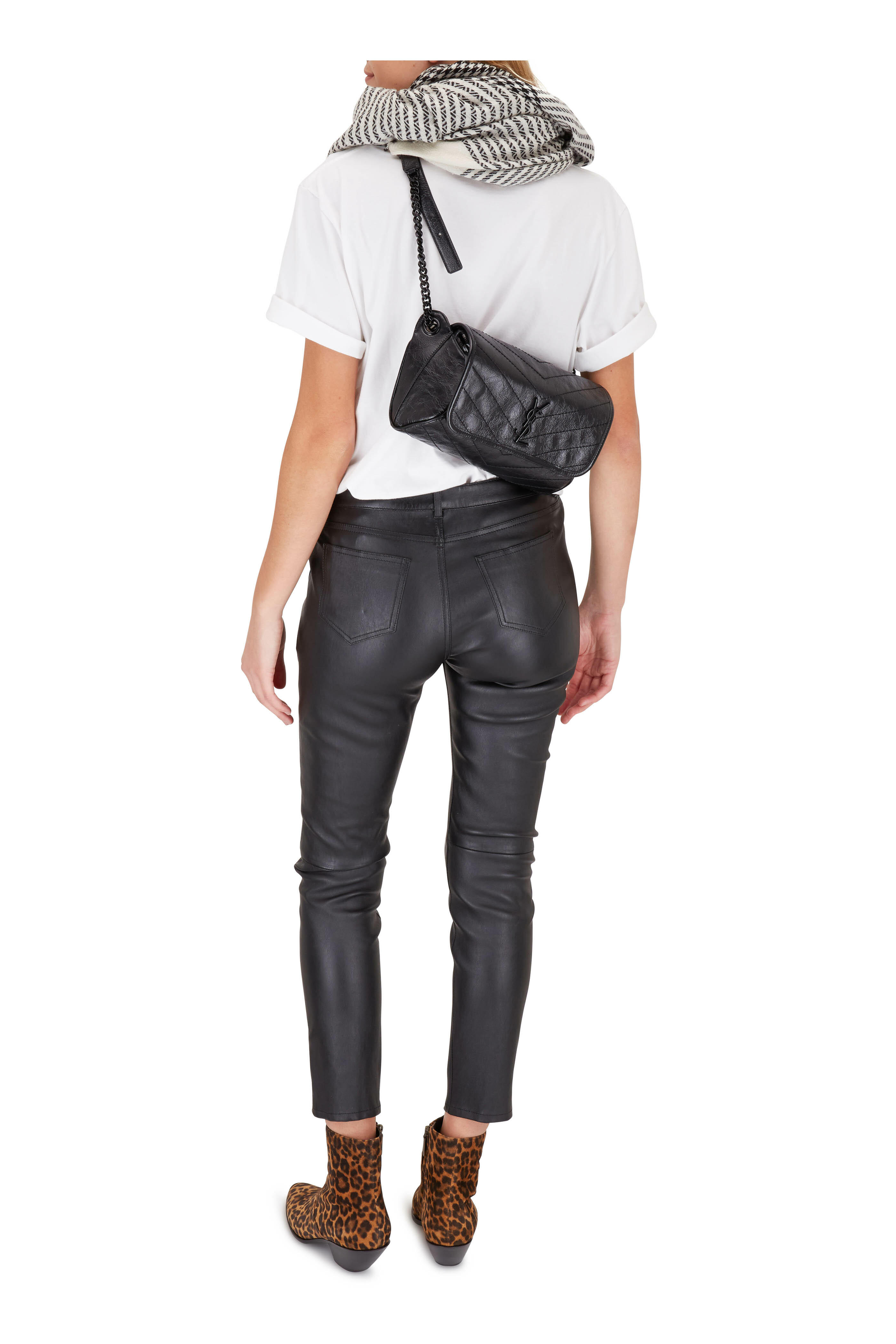Saint Laurent Ysl Leather Belt Bag in Black for Men