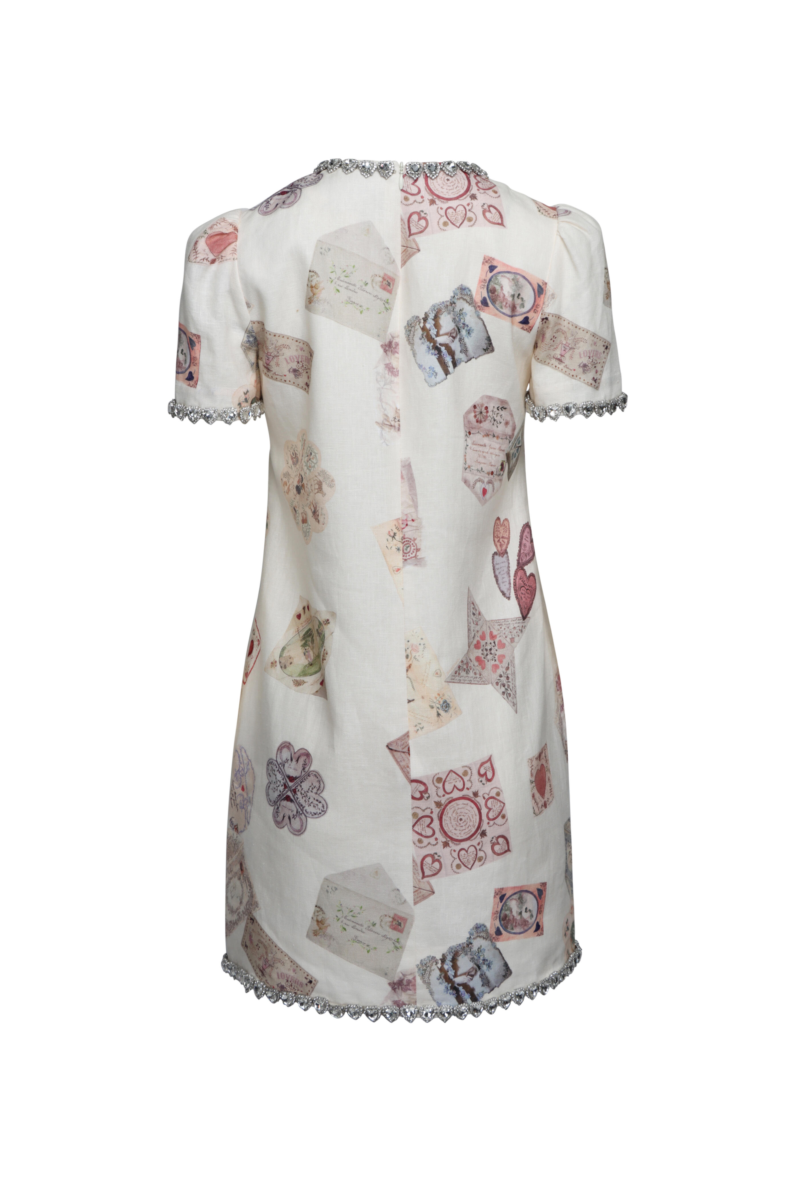 Zimmermann - Hypnotic Cream Love Letter Jewelled Shift Dress