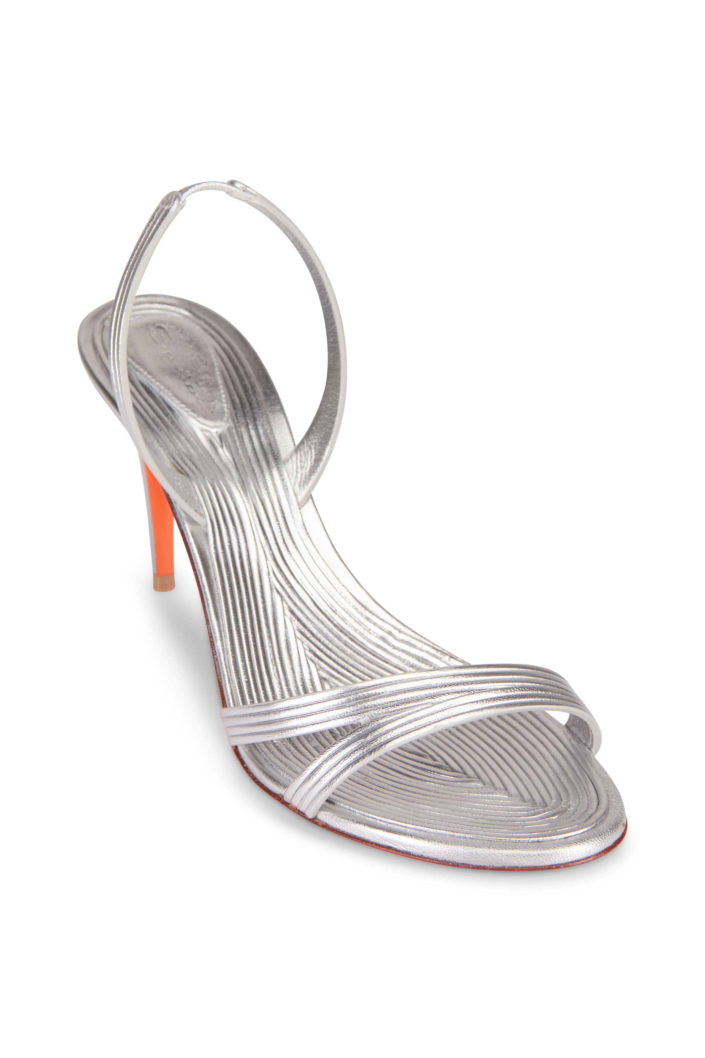 Santoni - Serpentive Silver Sandal, 90mm - view 1