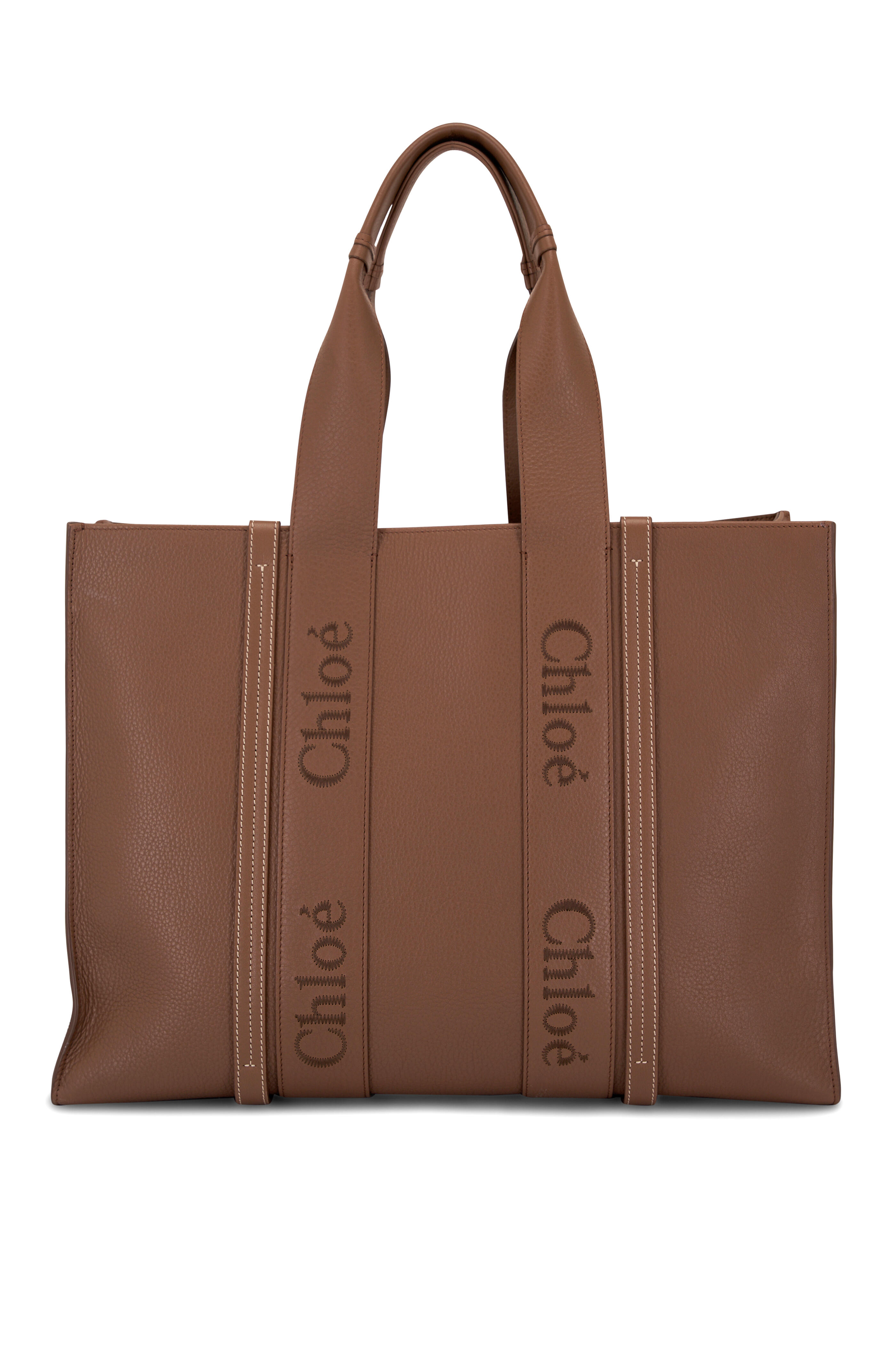 【関税＆送料込み】ChloAC Dark Gold Leather Totes Chloé Large Chloé Spin Tote Bag In Grained Leather | Chloé US
