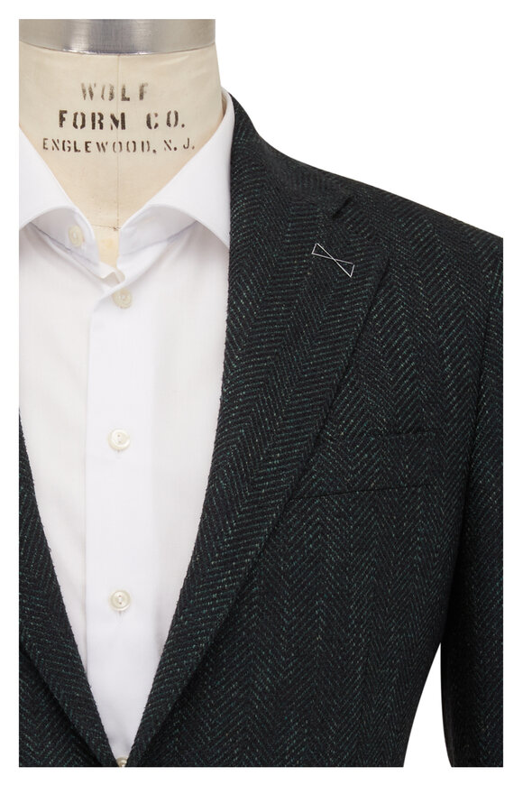Atelier Munro Dark Green & Charcoal Herringbone Sportcoat