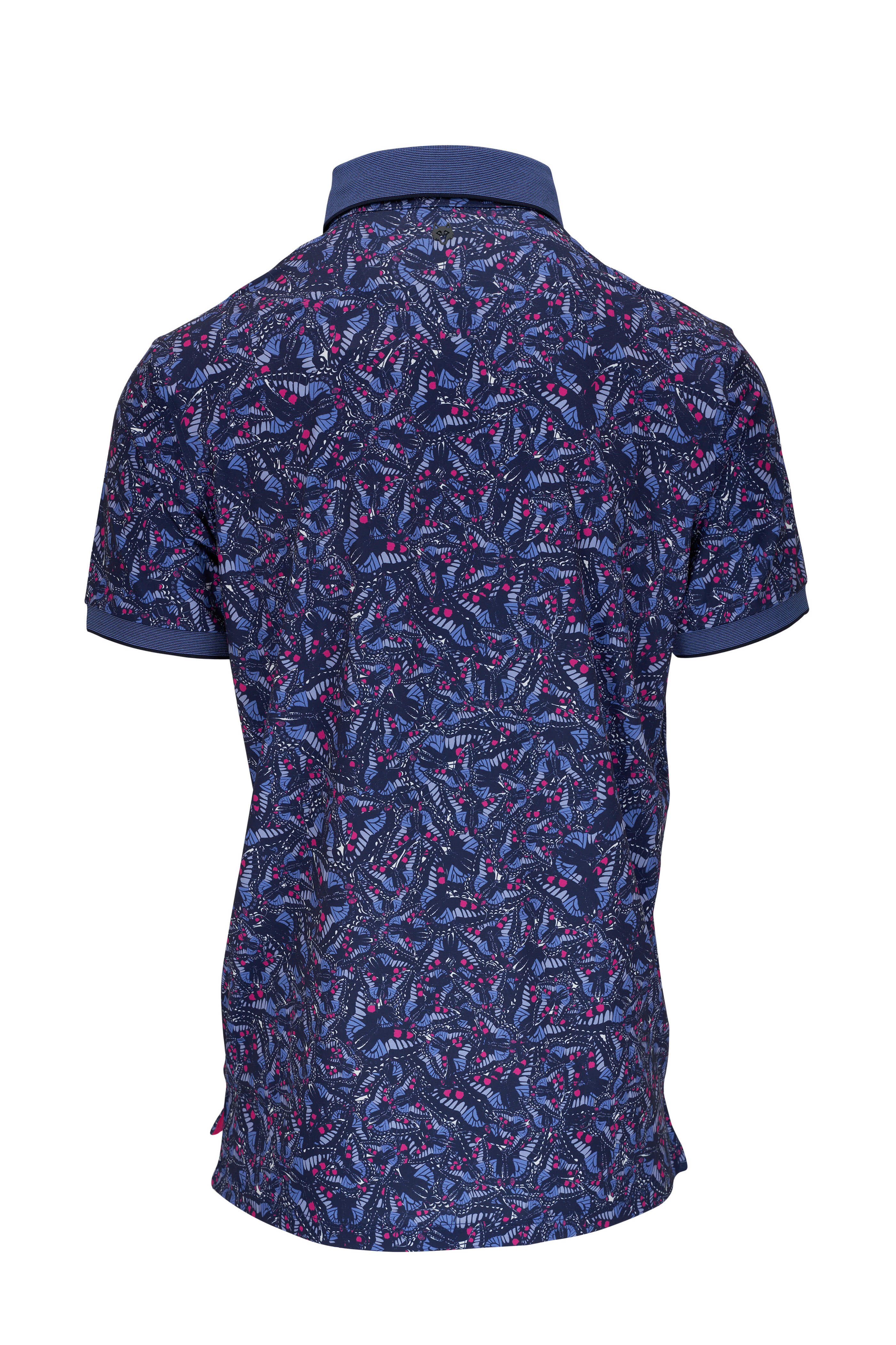 Men's Floral Polo Shirt with Butterfly Print UK
