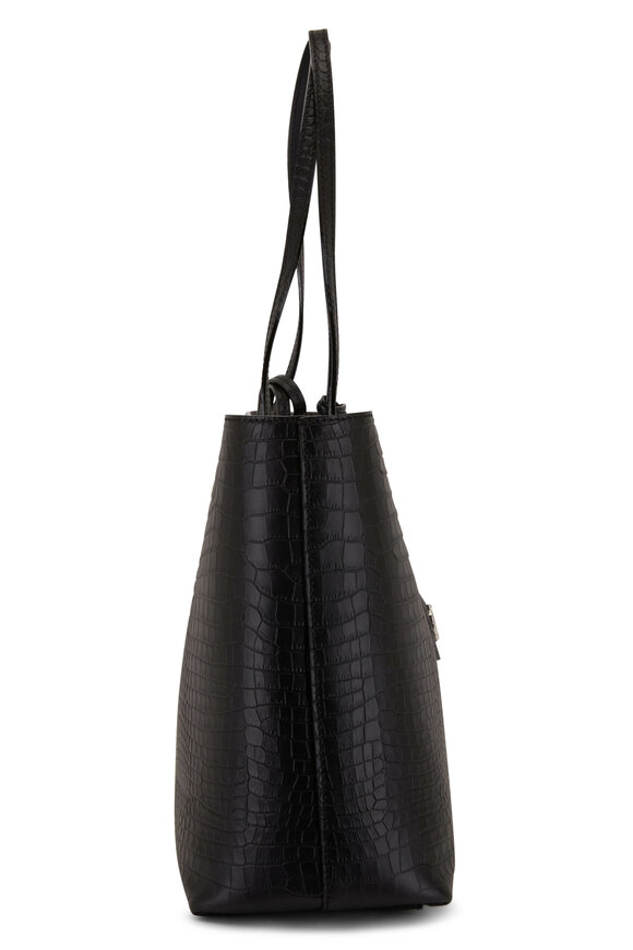 Jimmy Choo - Nine2Five Black Croc Embossed Leather Tote