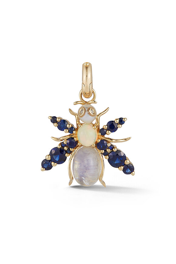 Storrow 14k Gold & Blue Gemstone Beatrice Bee Charm - view 1
