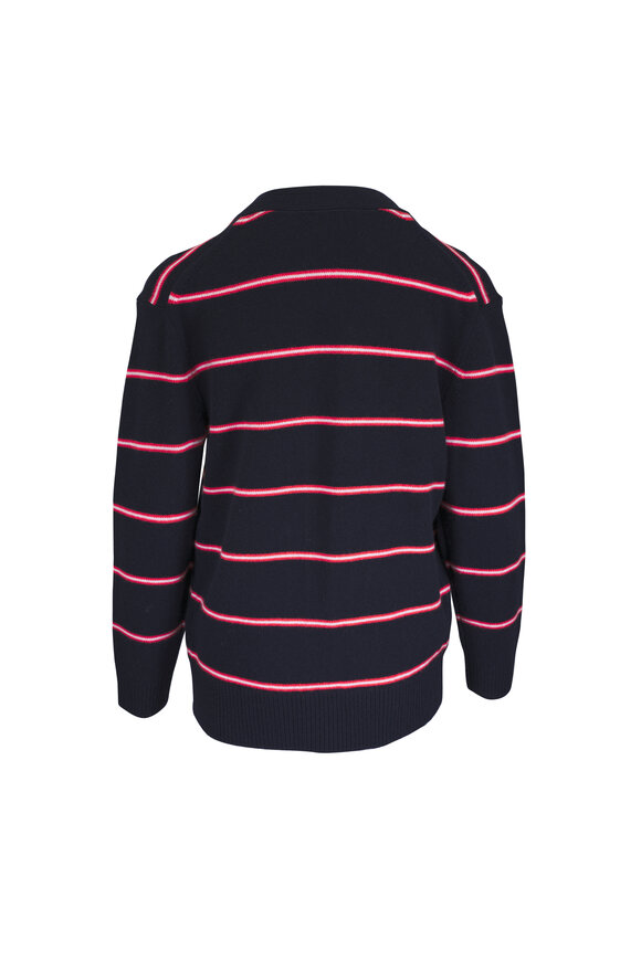 Dorothee Schumacher Sporty Statements Blue Trio Stripe Cardigan - view 3