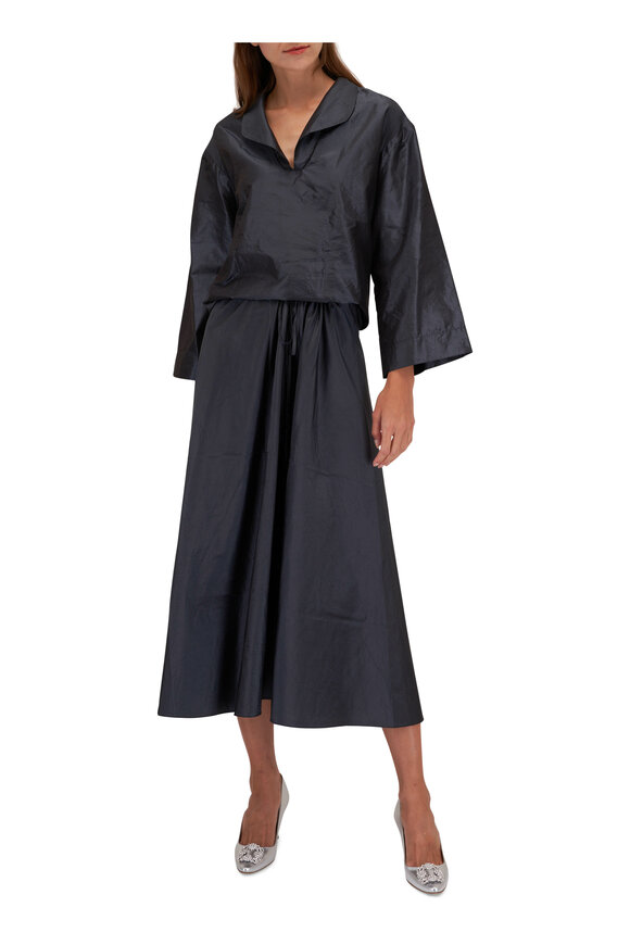 Peter Cohen - Dark Denim Washed Taffeta Full Skirt