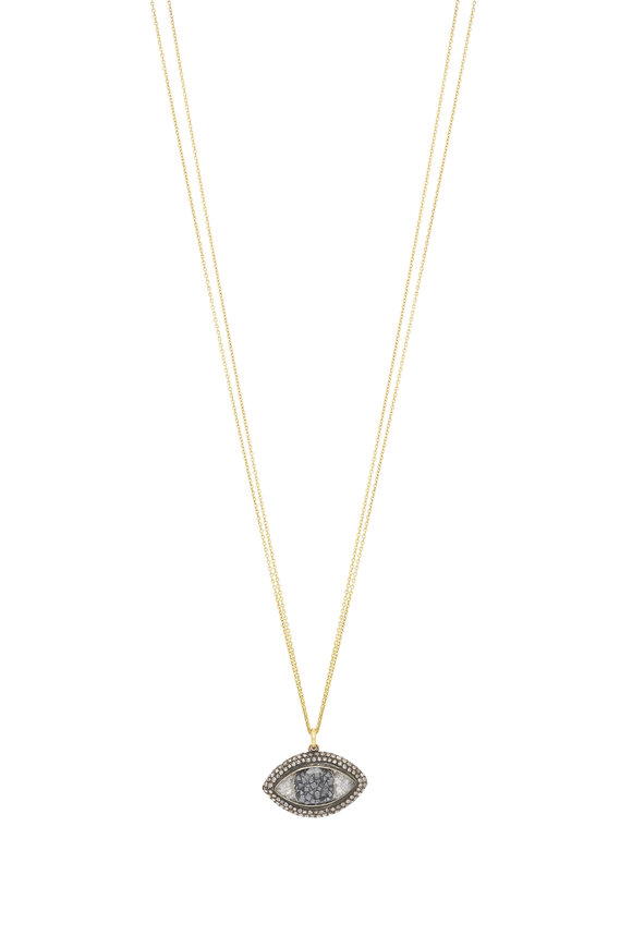 Renee Lewis 18k Yellow Gold Diamond Third Eye Necklace