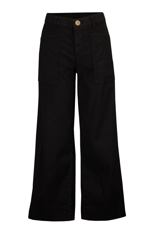 Frank & Eileen Limerick Black Crop Wide-Leg Carpenter Pant - view 1