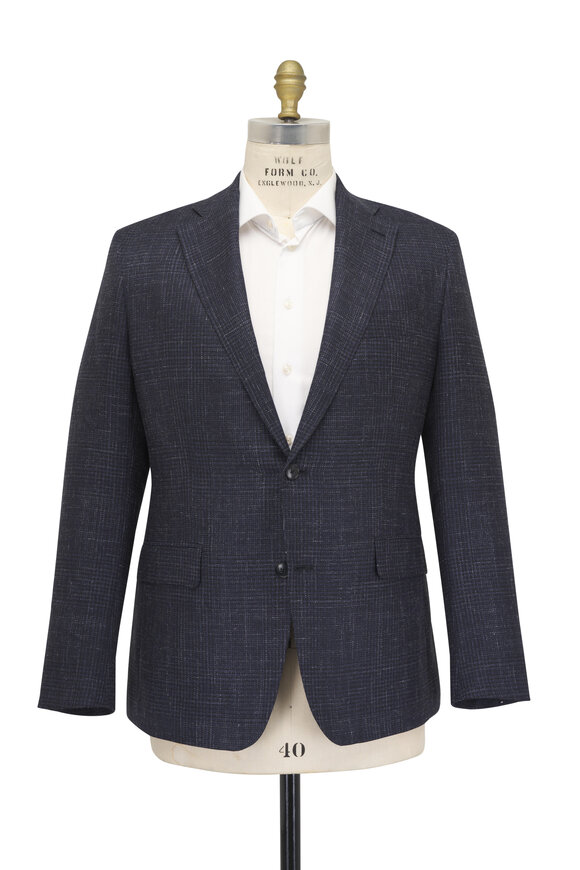 Atelier Munro Midnight Tonal Check Wool, Silk & Linen Sportcoat - view 2