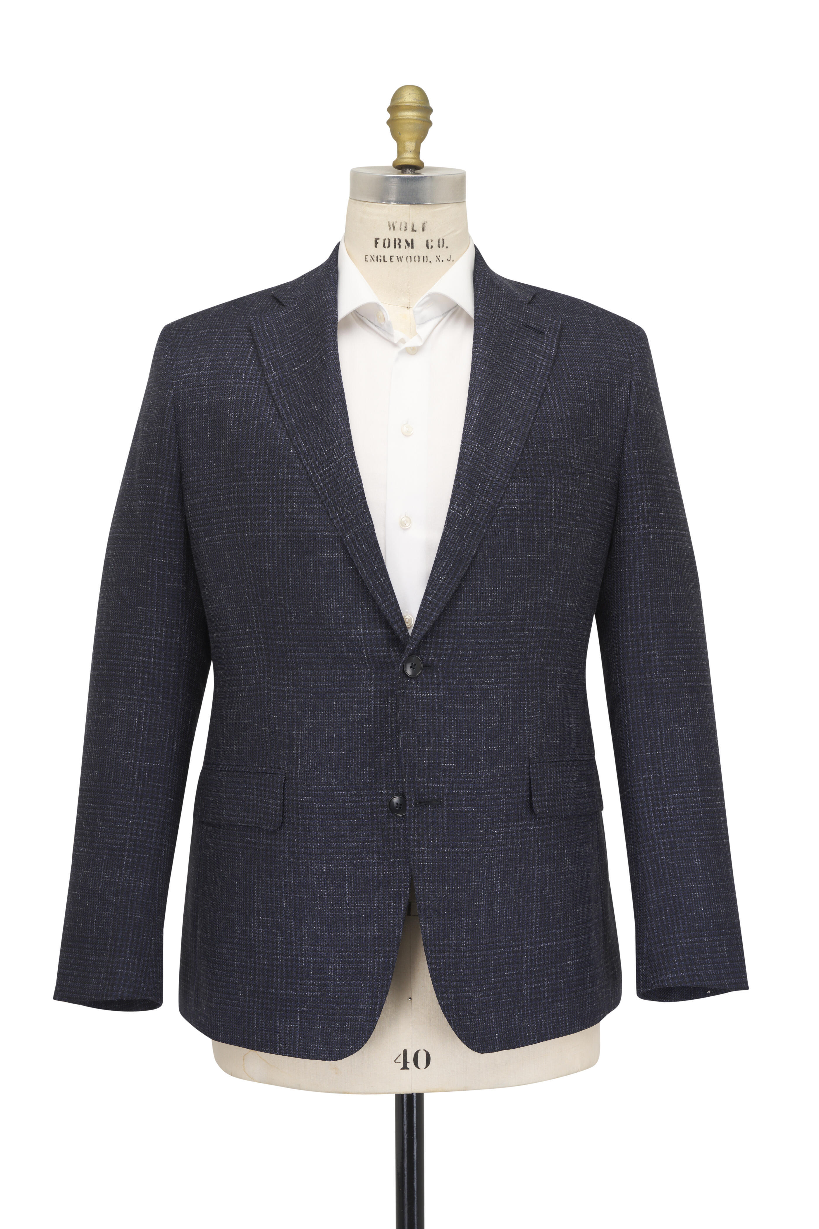 Atelier Munro - Midnight Tonal Check Wool, Silk & Linen Sportcoat