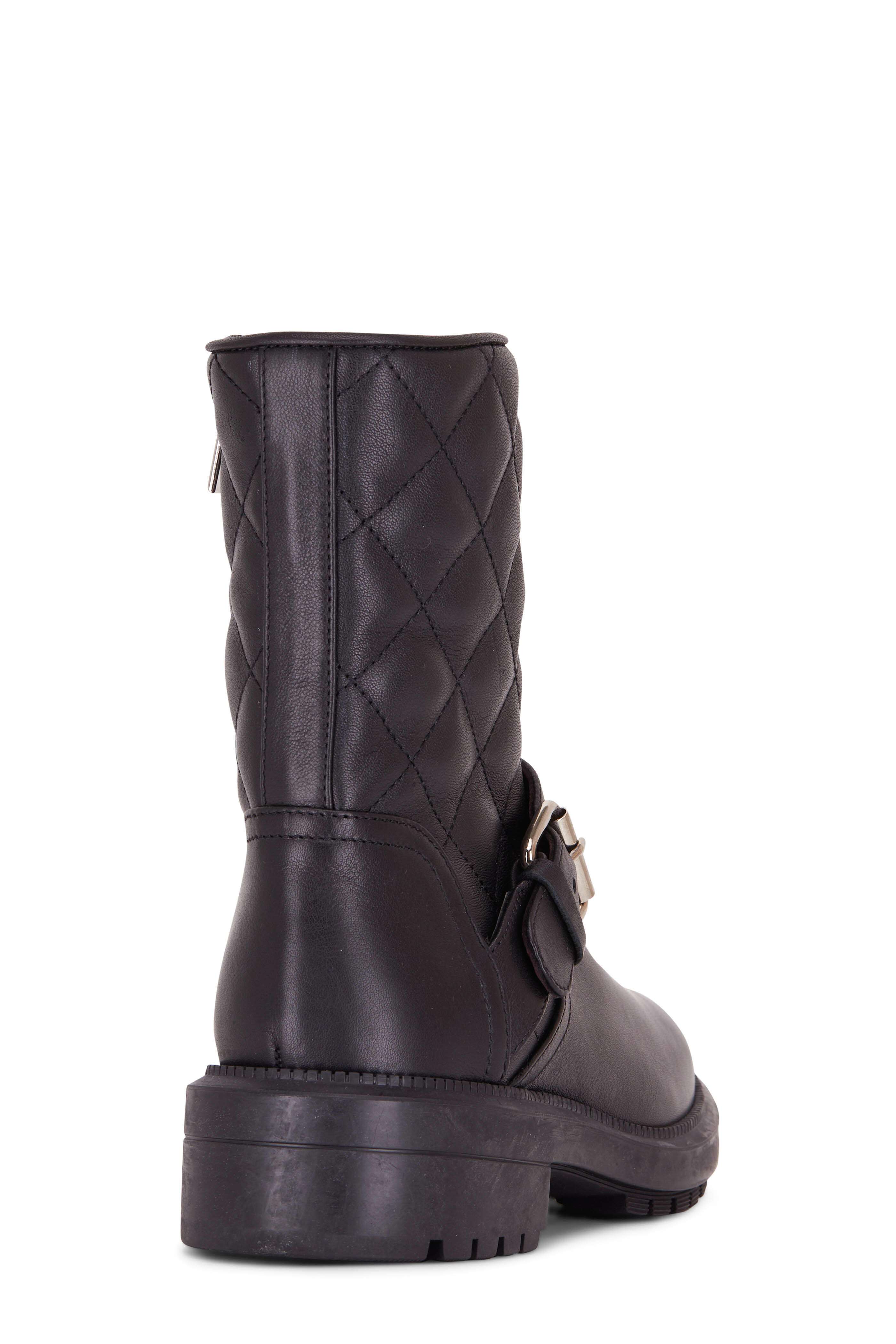 Aquatalia Black Leva Quilted Bootie 40mm Mitchell Stores