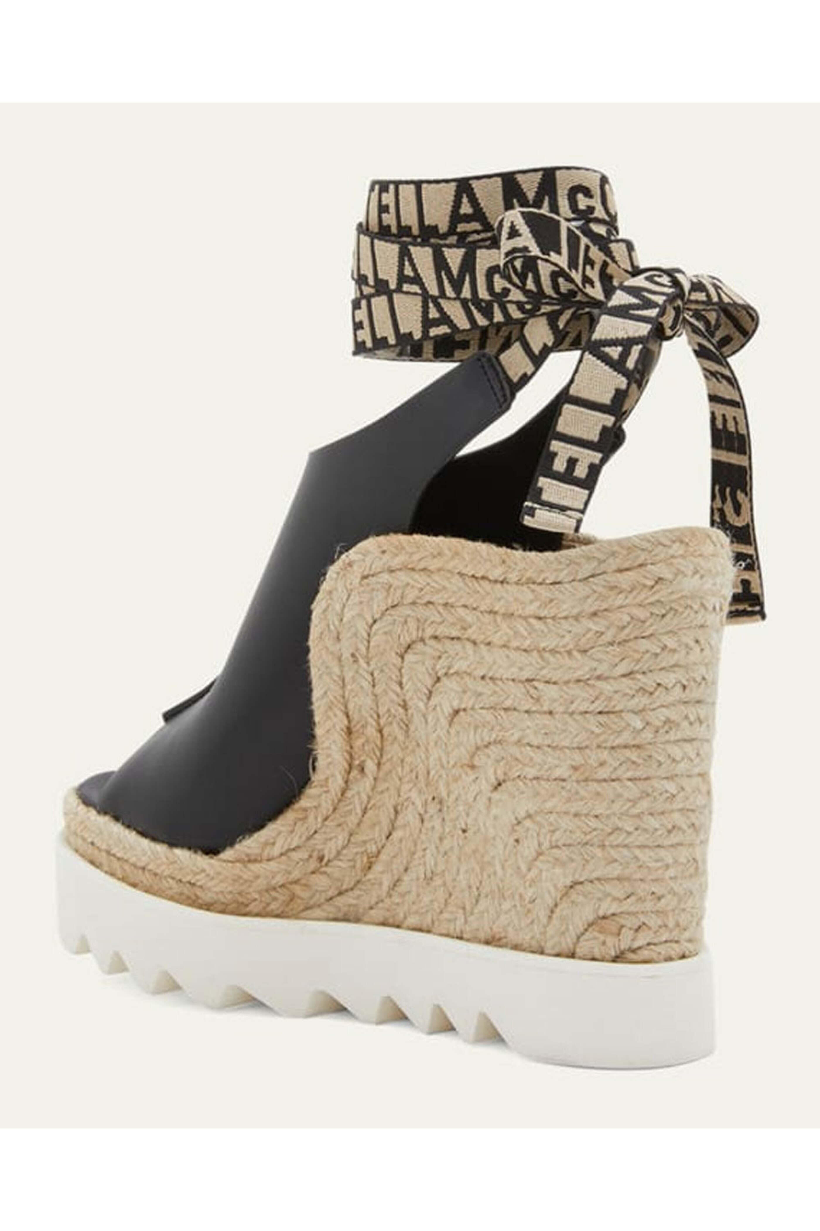 Stella McCartney - Gaia Faux Leather Wedge Sandal in Black