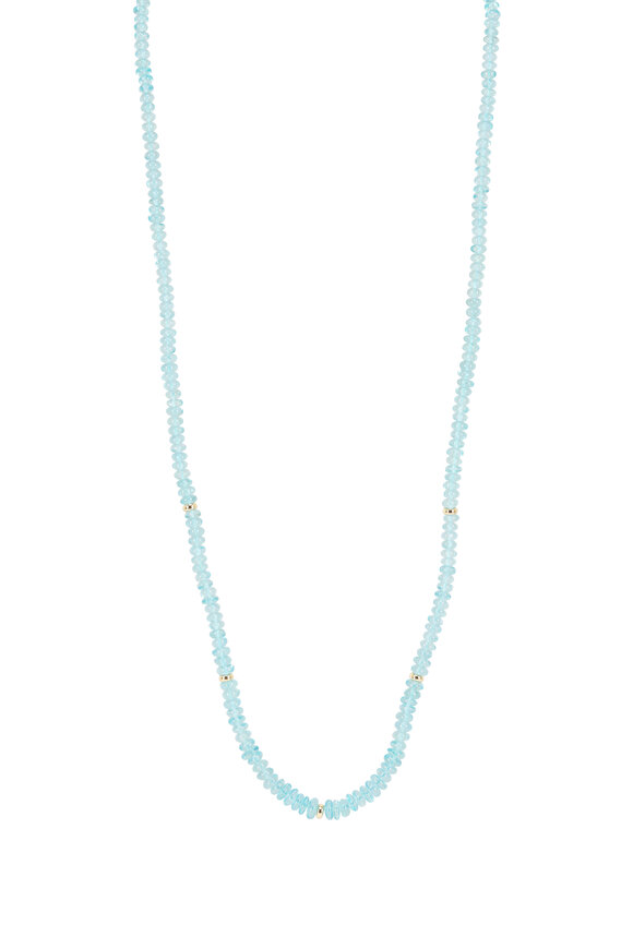 Lauren K 18k Yellow Gold Smooth Apatite Beaded Necklace - view 1
