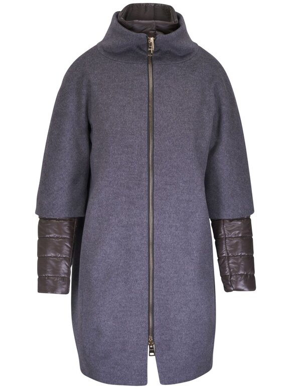 Herno - Gray Luxury Wool & Nylon Ultralight Cocoon Coat