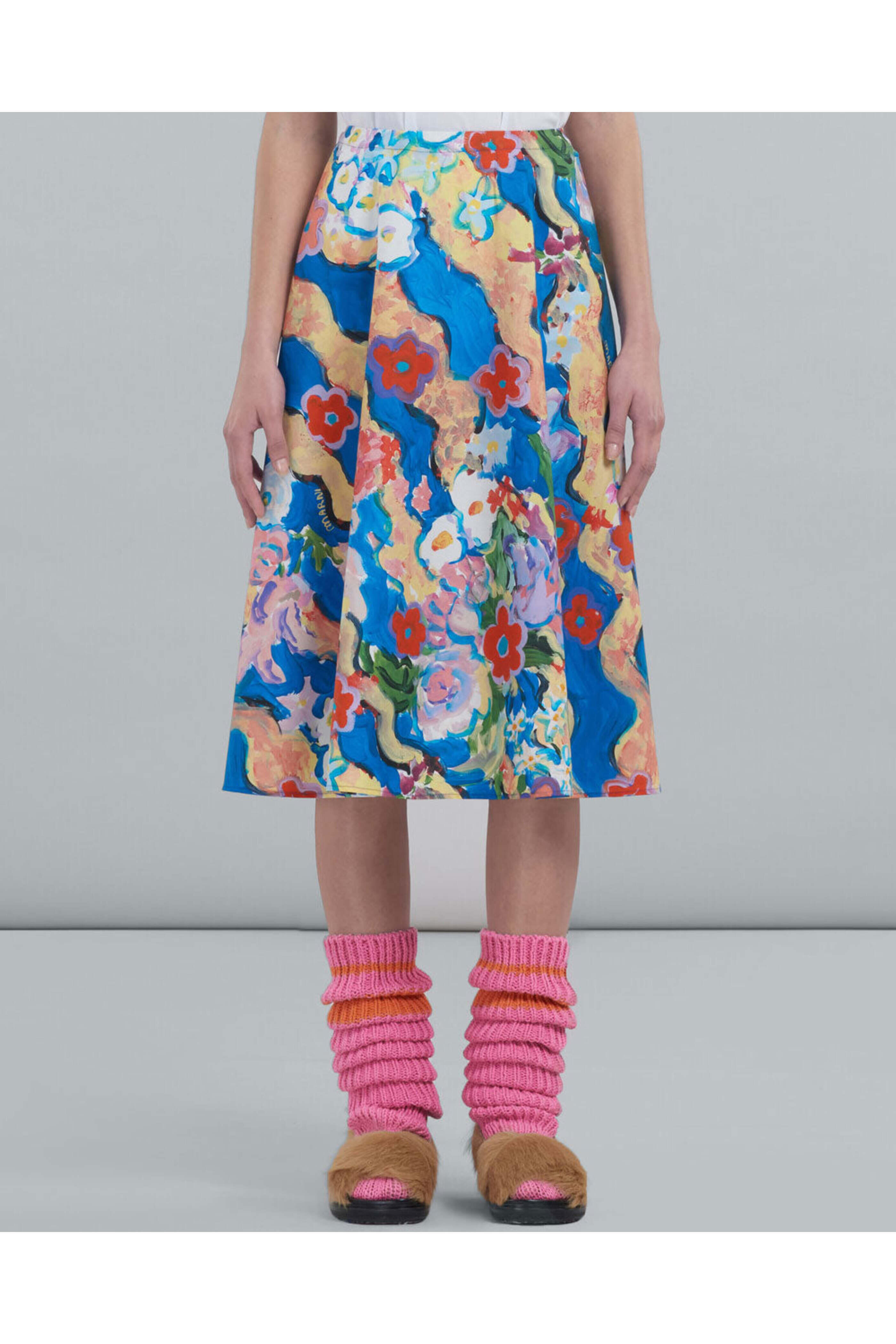 Marni - Cobalt Printed Midi Skirt