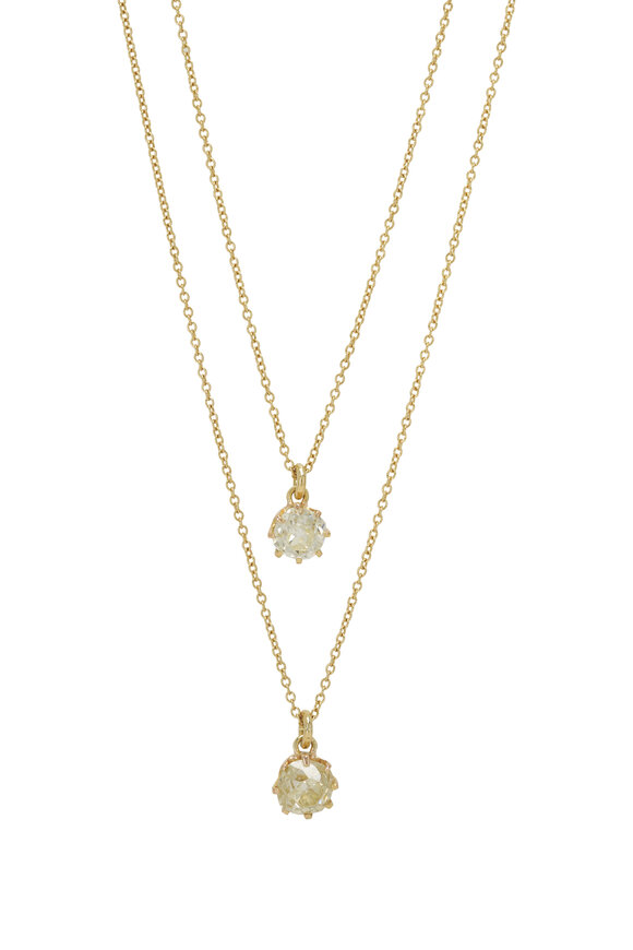 Renee Lewis - Cushion Cut Diamond 2 Chain Necklace