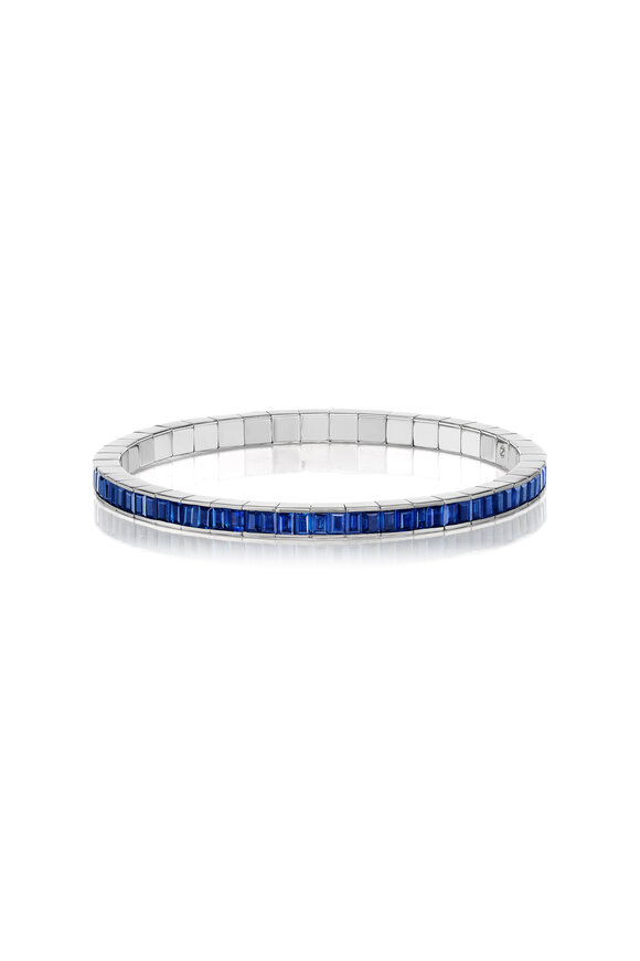 Nam Cho 18k White Gold Blue Sapphire Stretch Bracelet