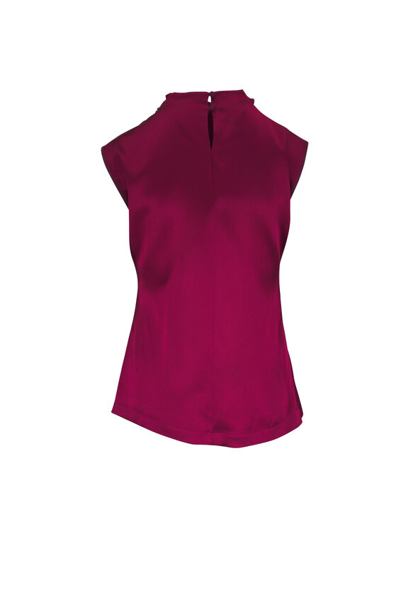 KZ_K Studio - Bilevel Maroon Silk Top