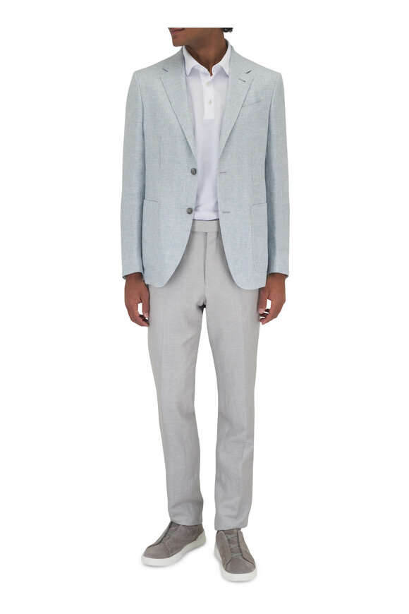 Zegna - Light Blue Microcheck Sportcoat 