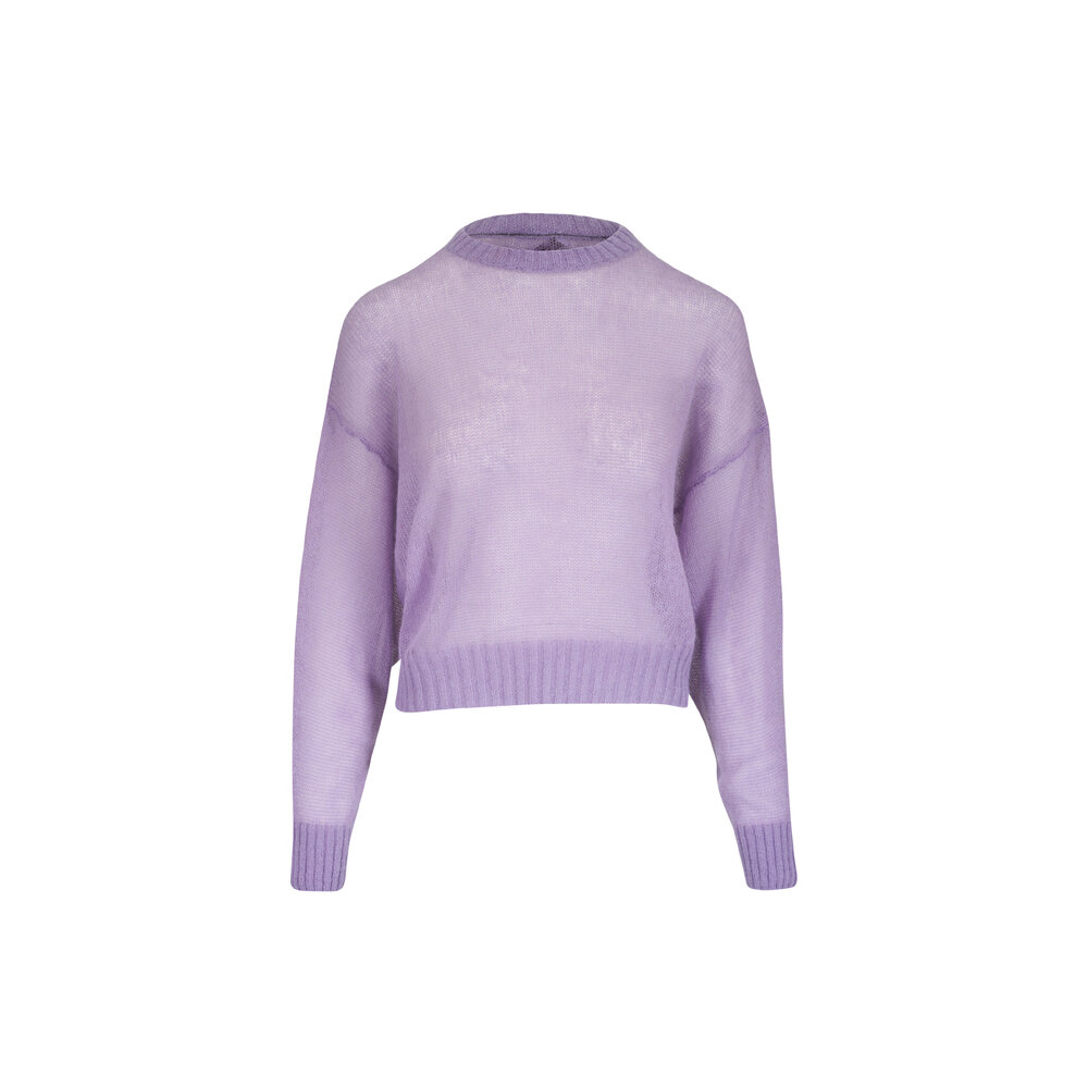 Brunello Cucinelli - Lilac Sheer Knit Crewneck Sweater
