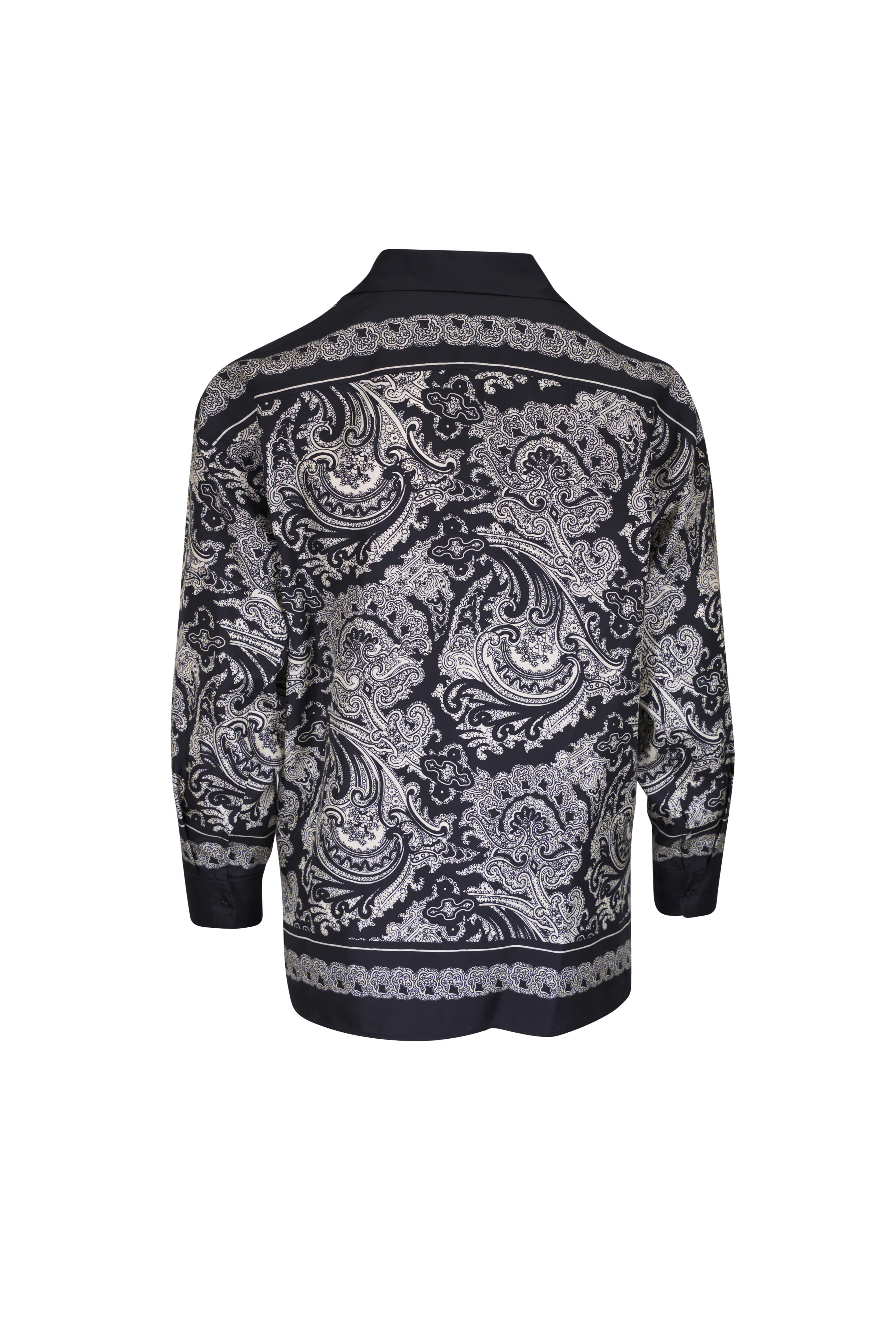 Nili Lotan - Alfie Black & Ivory Print Silk Shirt