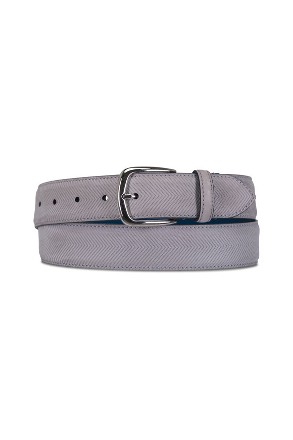 Paolo Vitale Light Gray Nubuck Belt - view 1