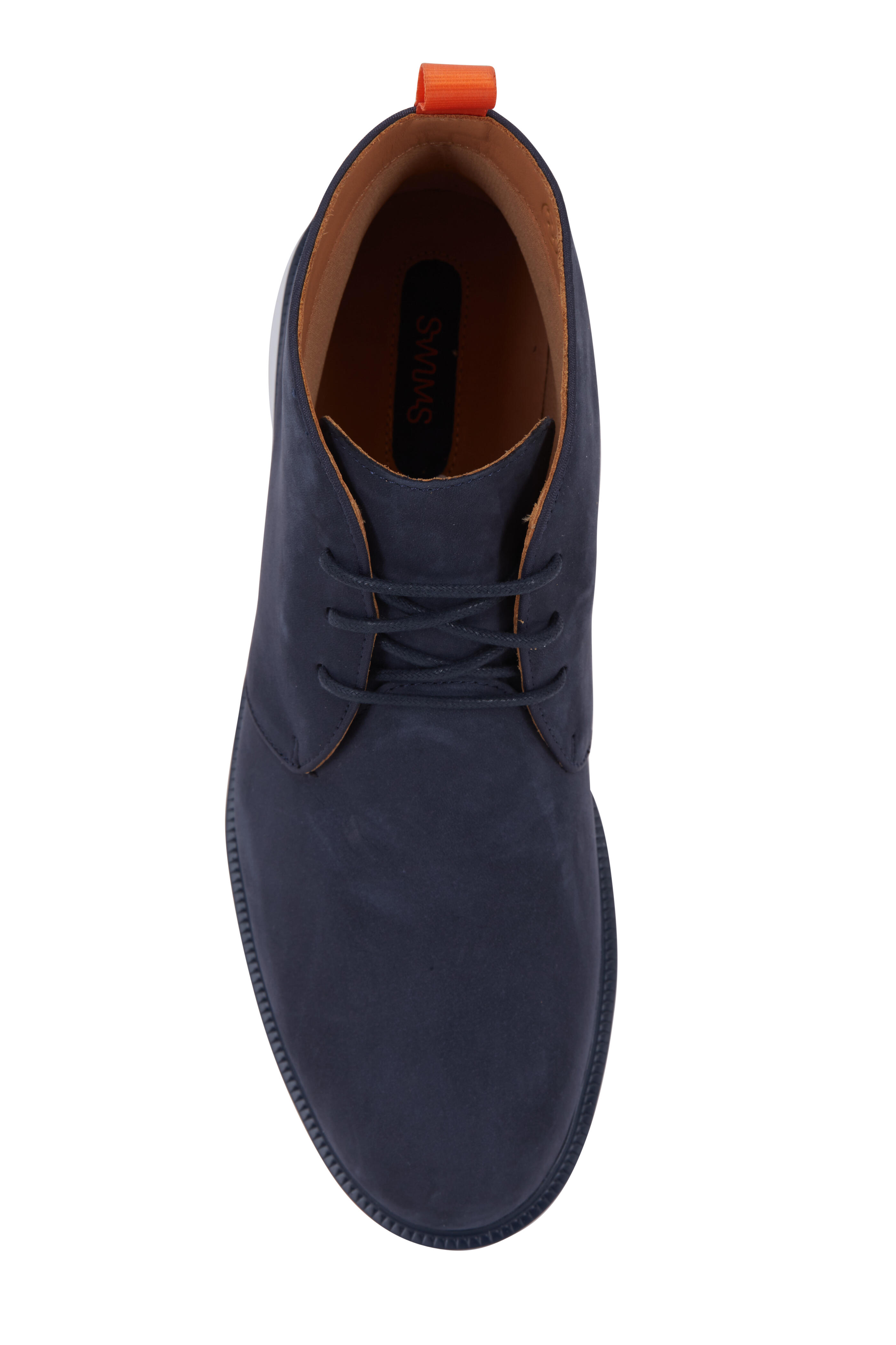 Swims - Motion Navy Blue & Orange Suede Chukka Boot display picture 2