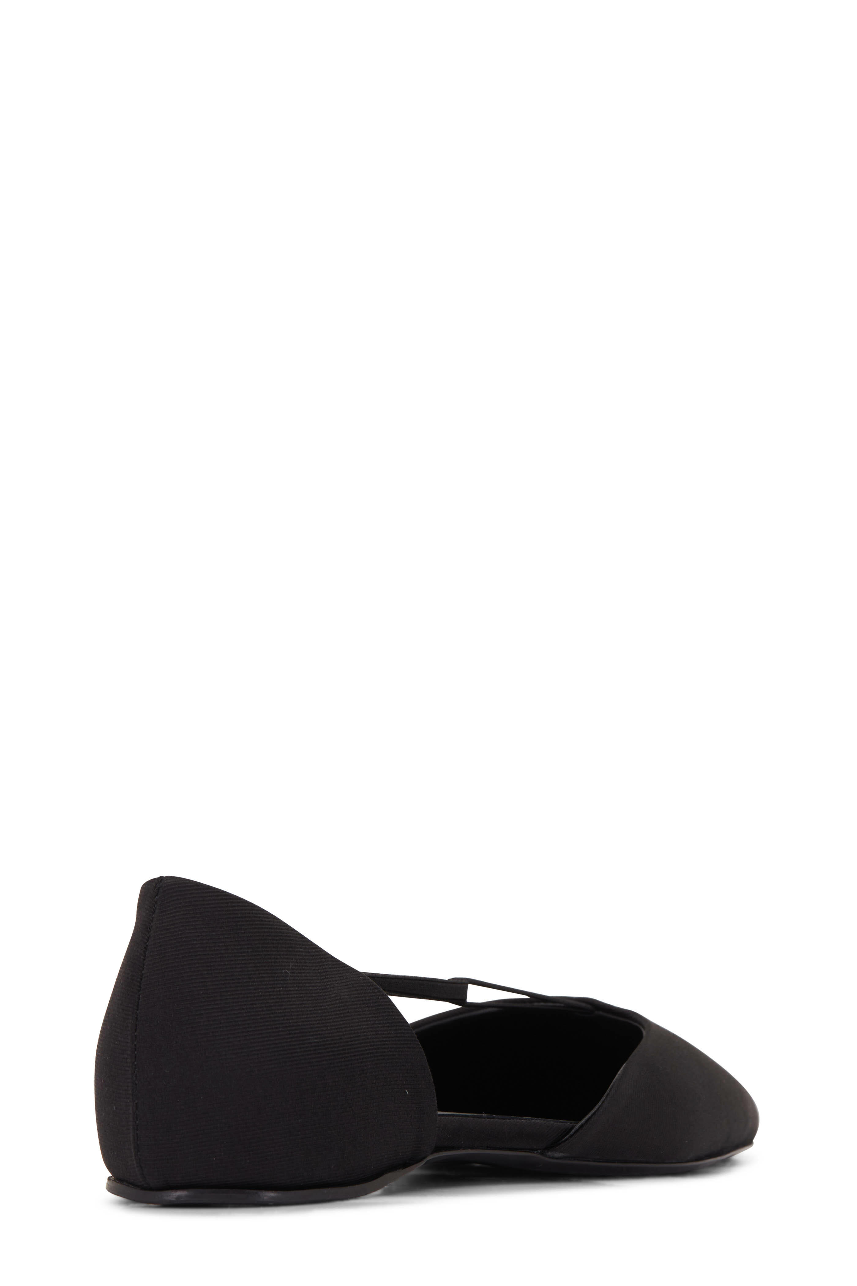 Totême - T-Strap Black Silk Grosgrain Flat | Mitchell Stores