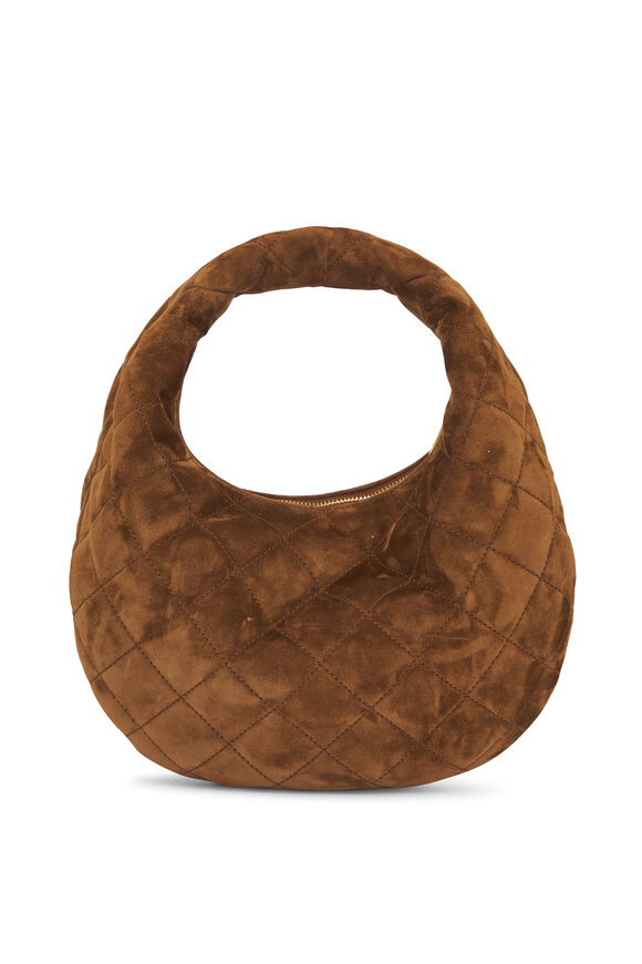 Saint Laurent Icarino Caramel Quilted Suede Hobo - view 3