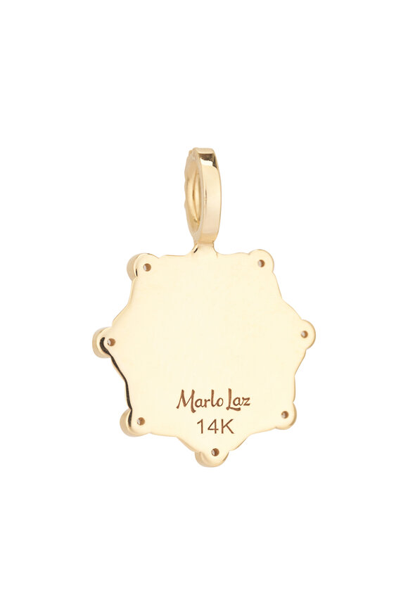 Marlo Laz 14k Gold "S" Alphabet Coin Pavé Diamond Charm - view 2