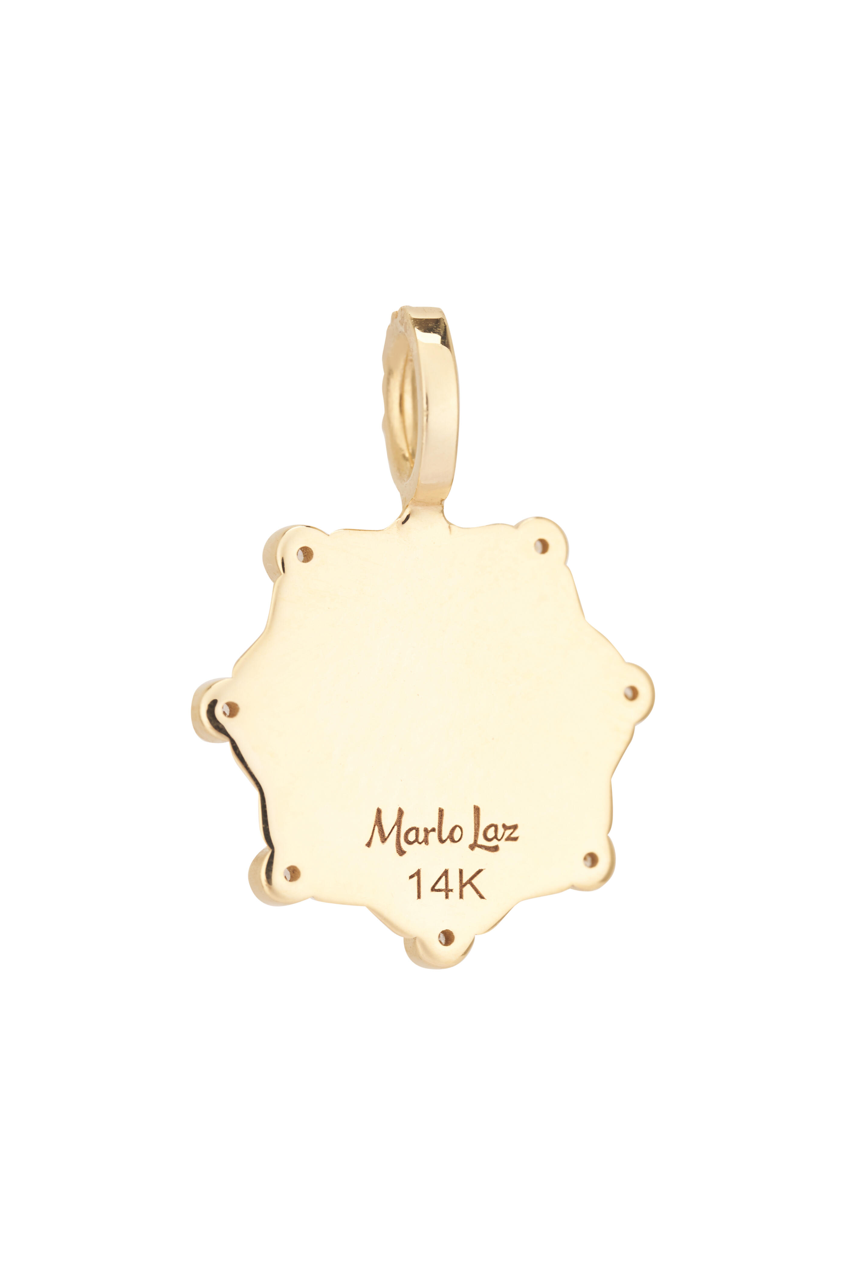 Marlo Laz - 14k Gold "S" Alphabet Coin Pavé Diamond Charm