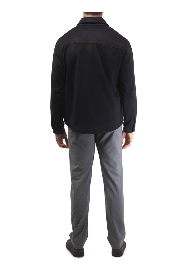 Maurizio Baldassari Navy Cashmere Overshirt - view 3