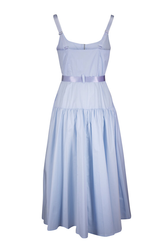 L'Agence - Rima Pale Mist Blue Midi Dress | Mitchell Stores