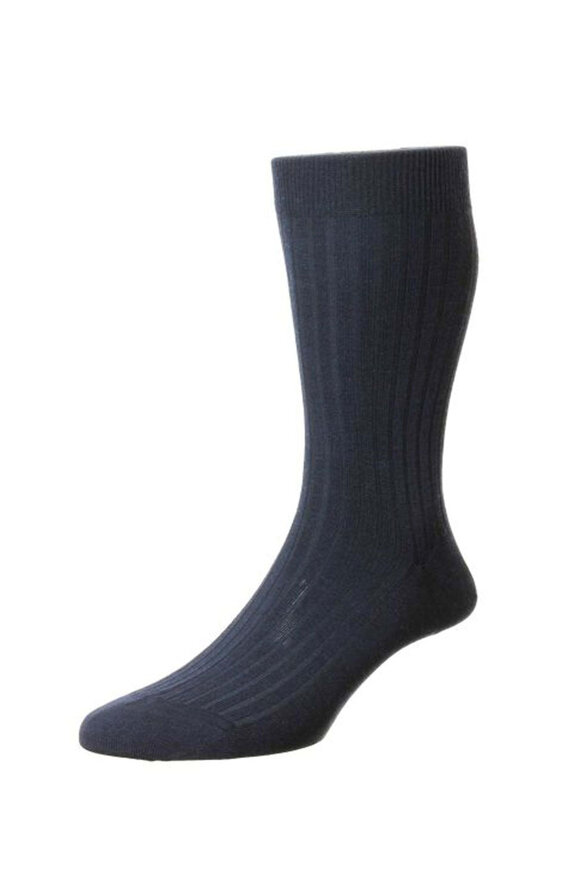 Pantherella  Navy Laburnum Wool Over The Calf Sock - view 1