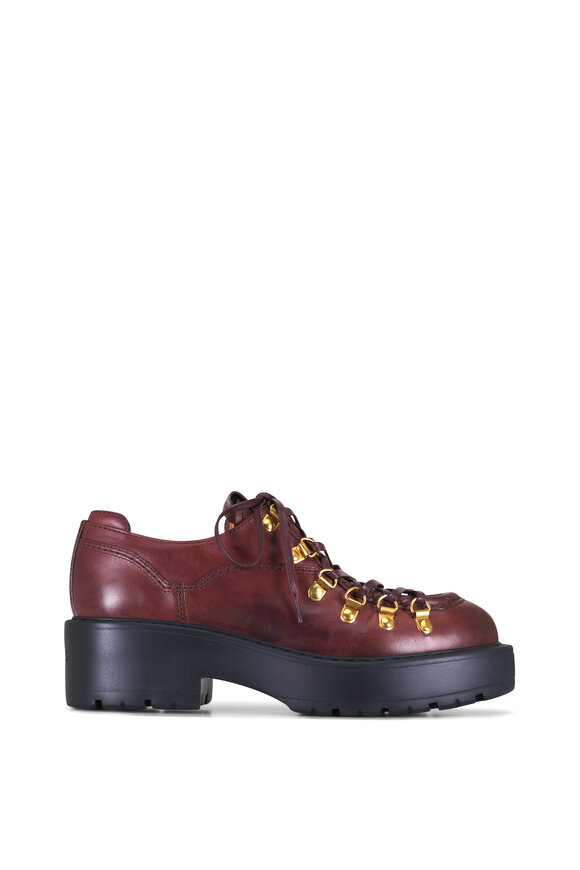 Miu Miu Brown Hiker Lace-Up Leather Loafer, 55mm - view 6